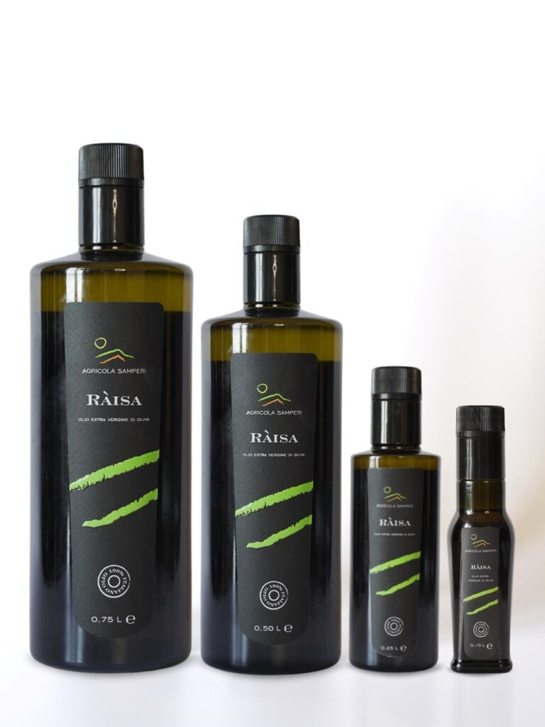 Olio raisa in vetro